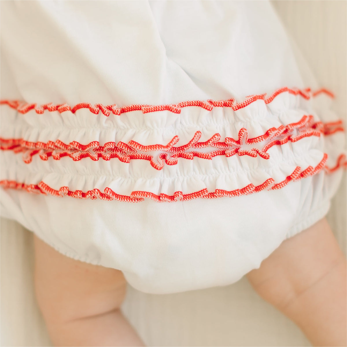 Scarlett Bows Embroidered Short Sleeve Bubble - Magnolia BabyBubble