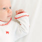 Scarlett Bows Scattered Ruffle Footie - Magnolia BabyFootie