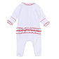 Scarlett Bows Scattered Ruffle Footie - Magnolia BabyFootie