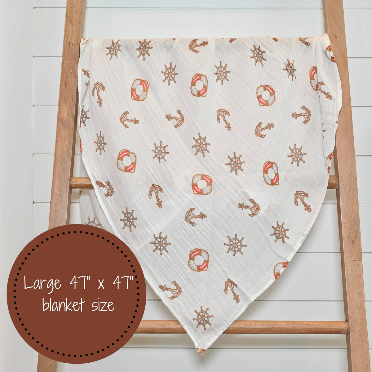 Ships Ahoy Muslin Swaddle Blanket - Magnolia BabySwaddle Blanket