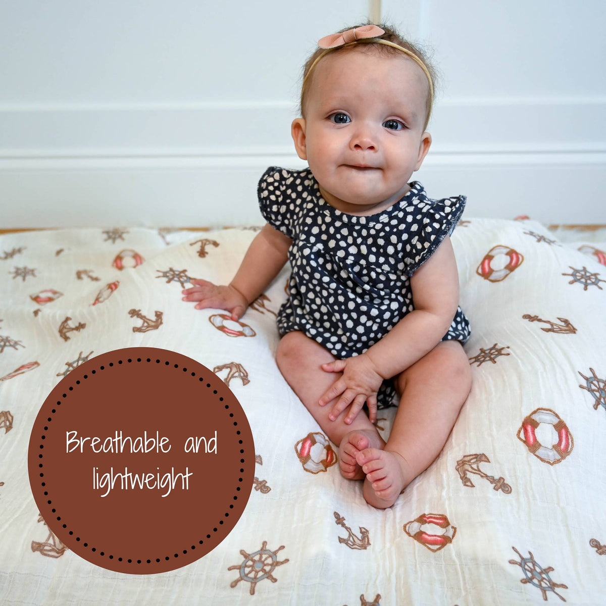 Ships Ahoy Muslin Swaddle Blanket - Magnolia BabySwaddle Blanket