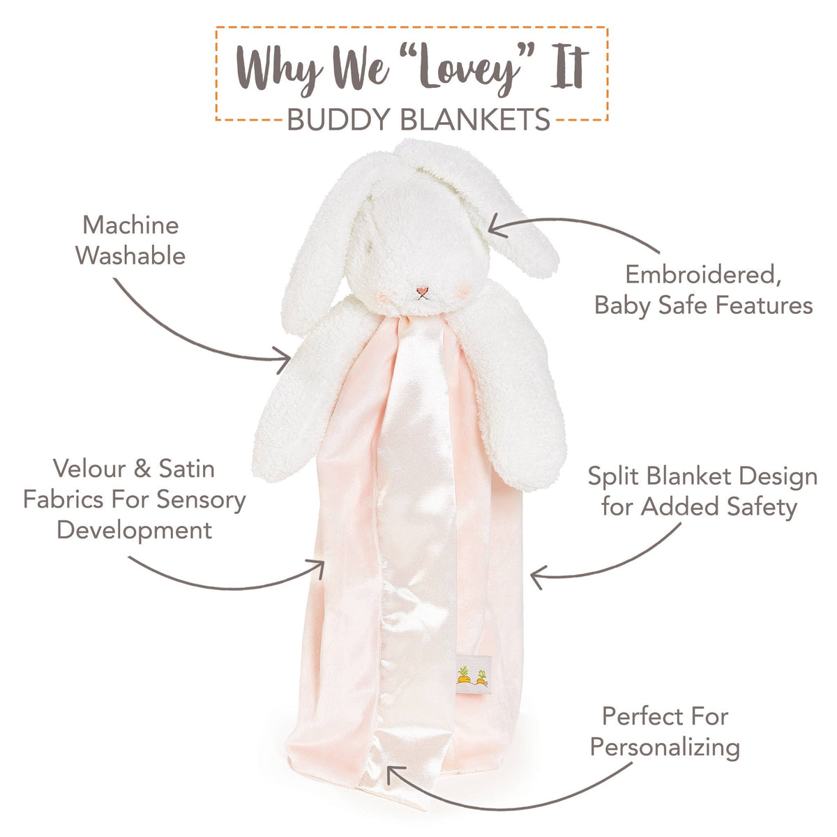 Simple Blossom Bunny Buddy Blanket - Magnolia BabySoft Toy