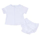 Solid Essentials Diaper Cover Set - White Light Blue - Magnolia BabyDiaper Cover