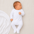 Magnolia Baby_Solid Essentials Lap Footie - White with White Trim_1