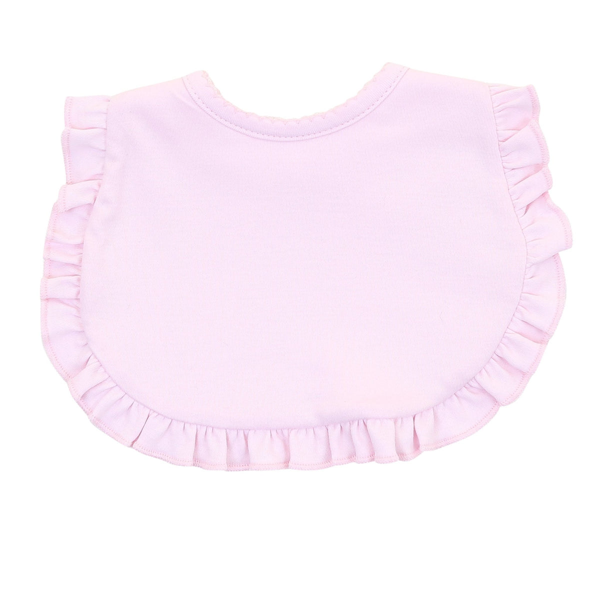 Solid Essentials Ruffle Bib - Pink with Pink Trim - Magnolia BabyBib