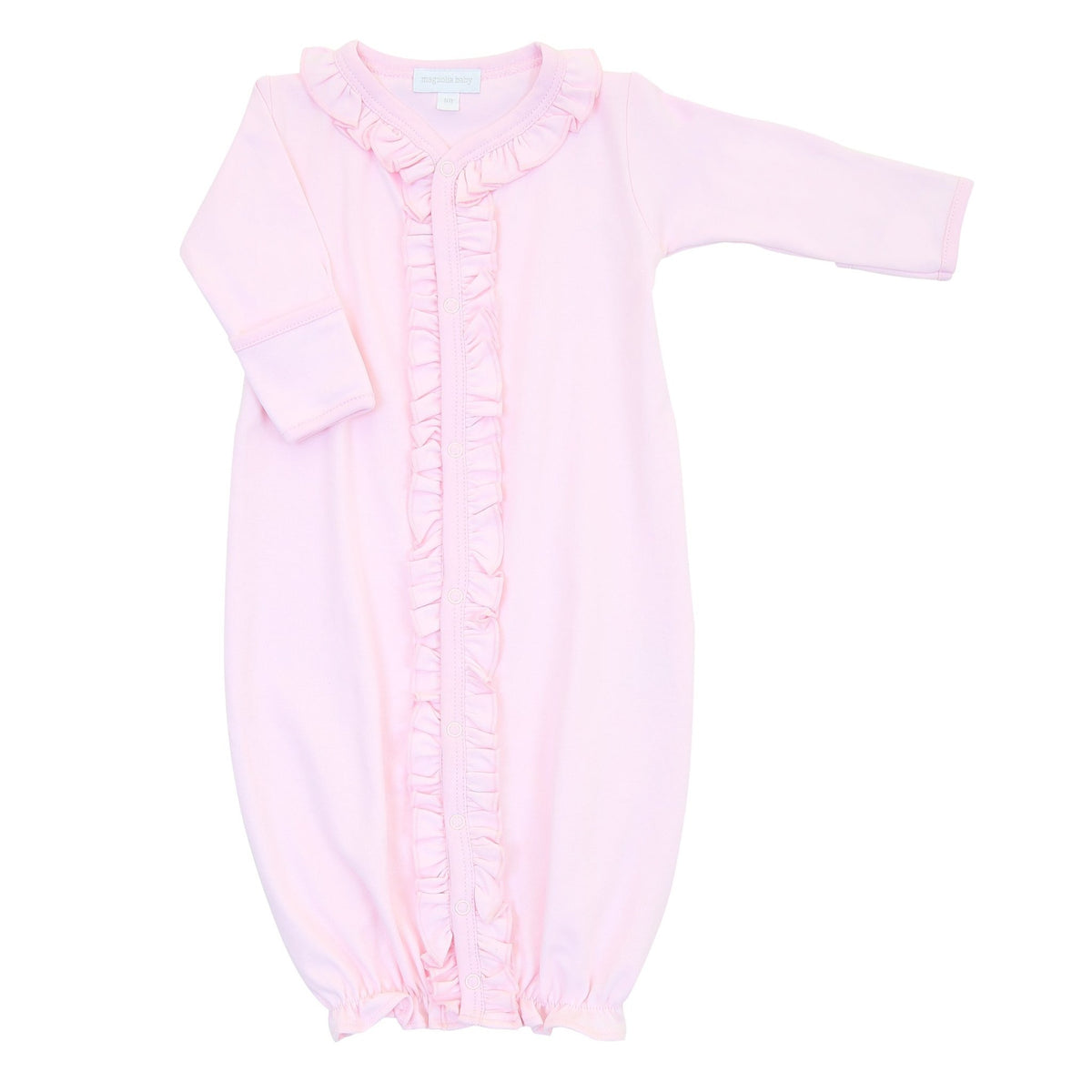Solid Essentials Ruffle Converter - Pink with Pink Trim - Magnolia BabyConverter Gown