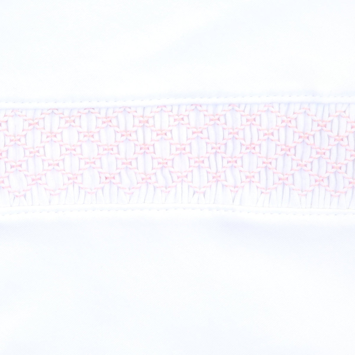 Solid Essentials White Pink Smocked Gown - Magnolia BabyGown