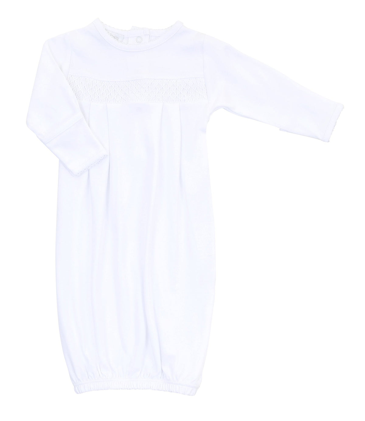 Solid Essentials White Smocked Gown - Magnolia BabyGown
