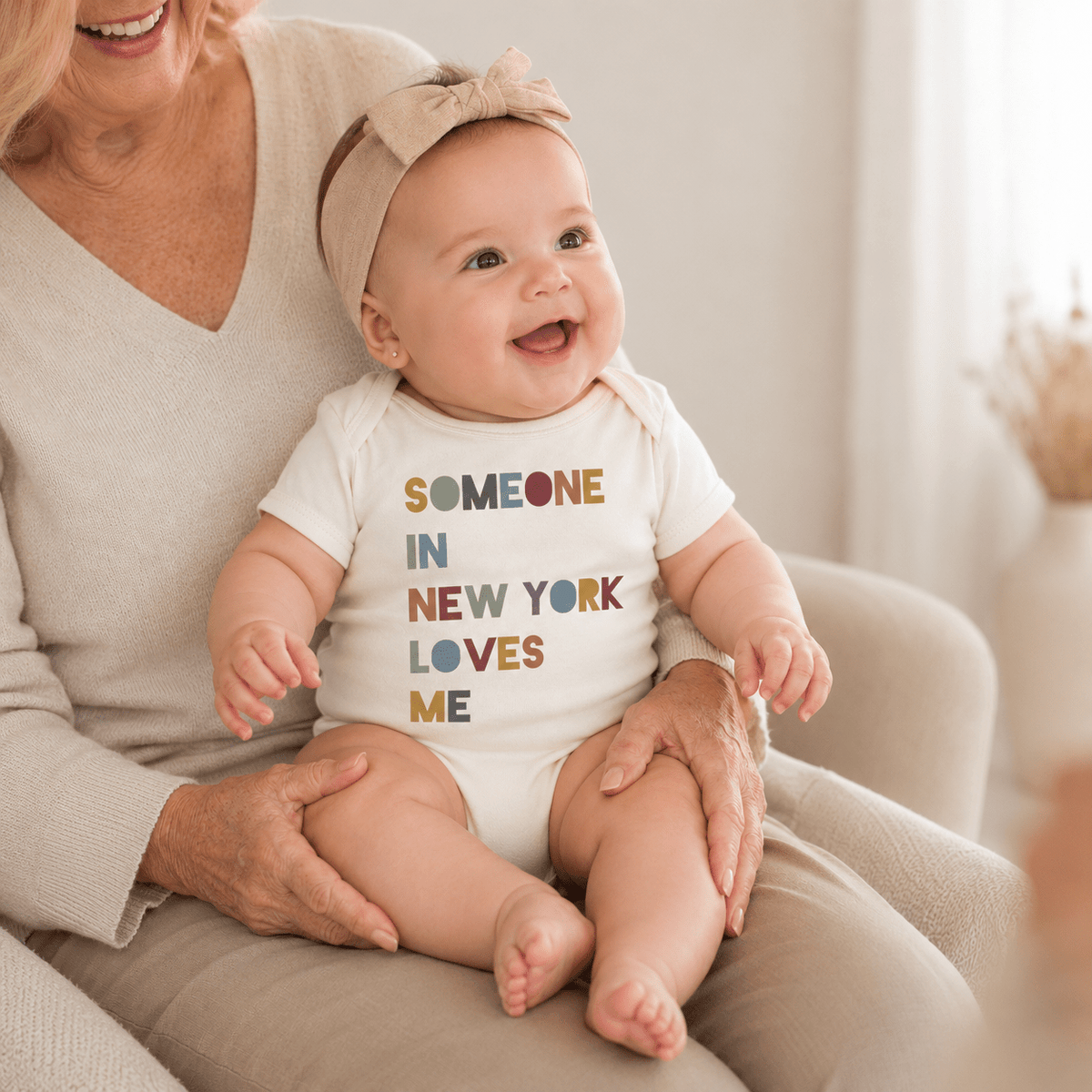 Someone in NY Loves Me New York Baby Gifts Cotton Onesie - Magnolia BabyBodysuit