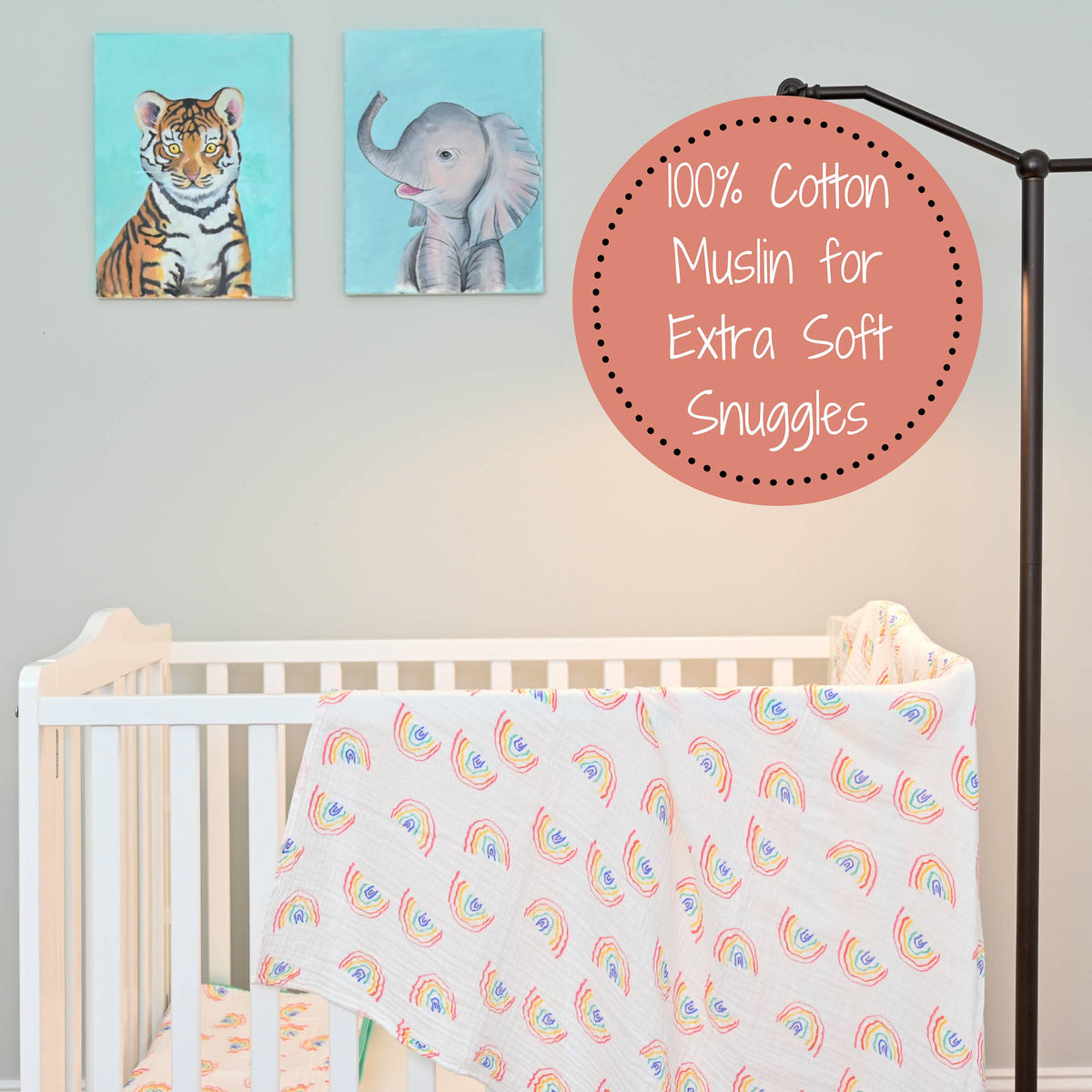 Somewhere Over The Rainbow Swaddle Blanket - Magnolia BabySwaddle Blanket