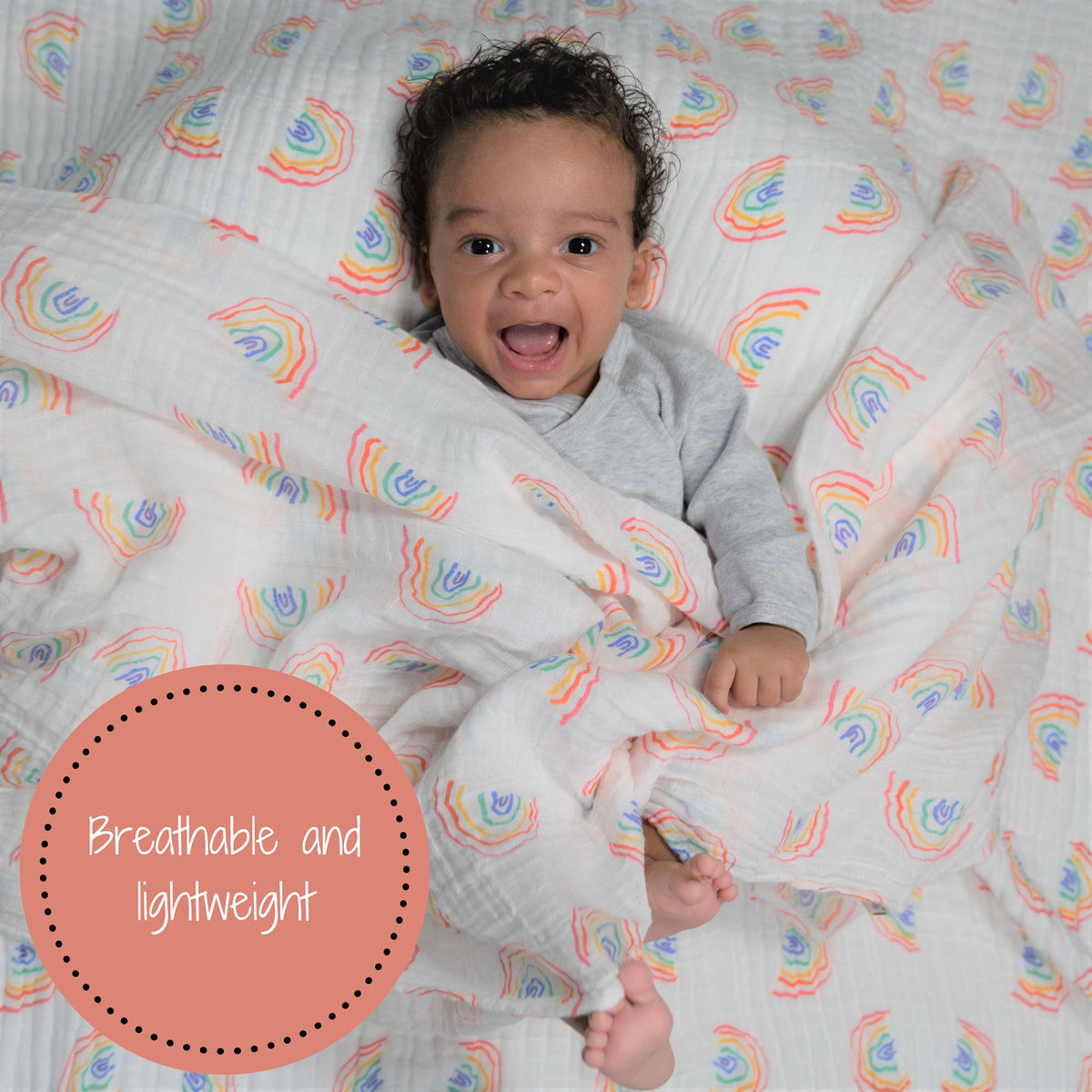 Somewhere Over The Rainbow Swaddle Blanket - Magnolia BabySwaddle Blanket