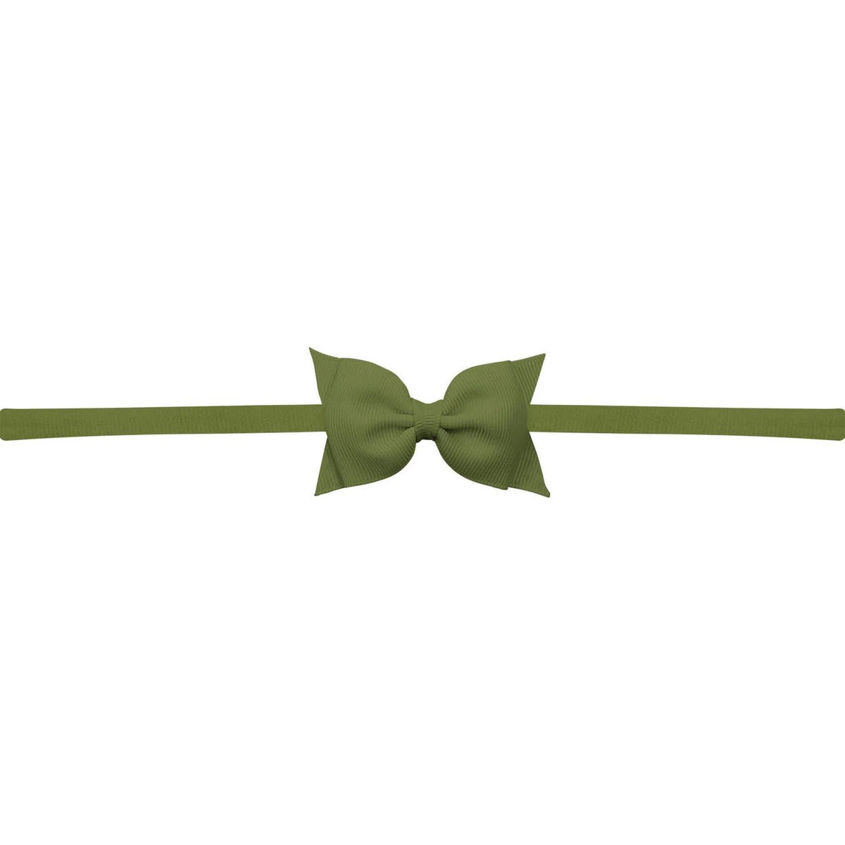 Sophia Baby Headband with Grosgrain Bow - Moss Green - Magnolia BabyHeadband