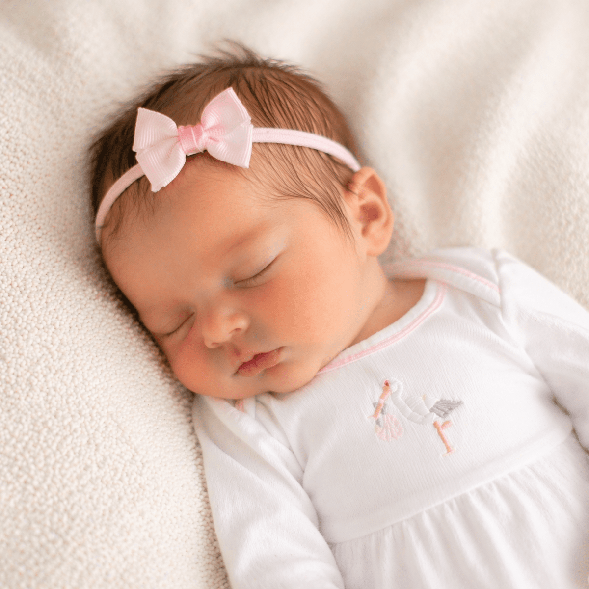 Sophia Baby Headband with Grosgrain Bow - Pink - Magnolia BabyHeadband
