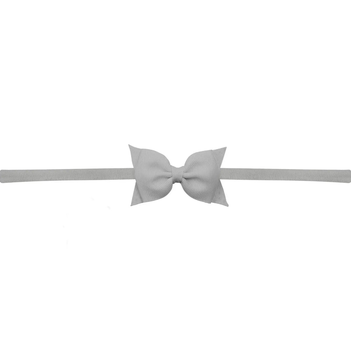Sophia Headband with Grosgrain Bow - Grey - Magnolia BabyHeadband