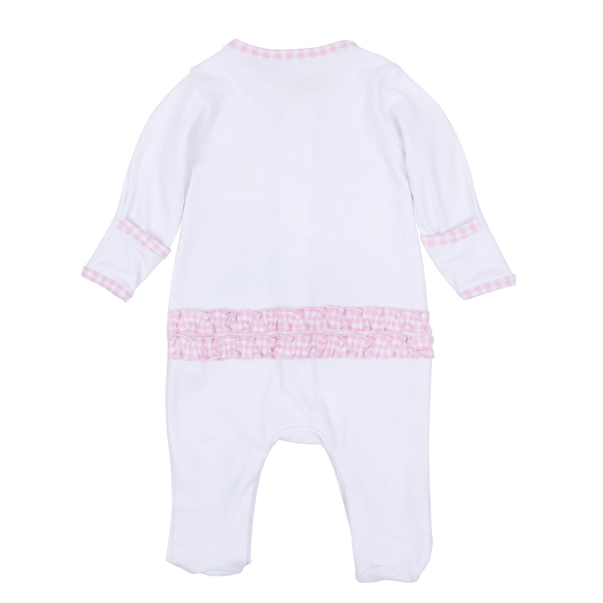 Sweet Golden Hand - Embroidered Ruffle Footie - Pink - Magnolia BabyFootie