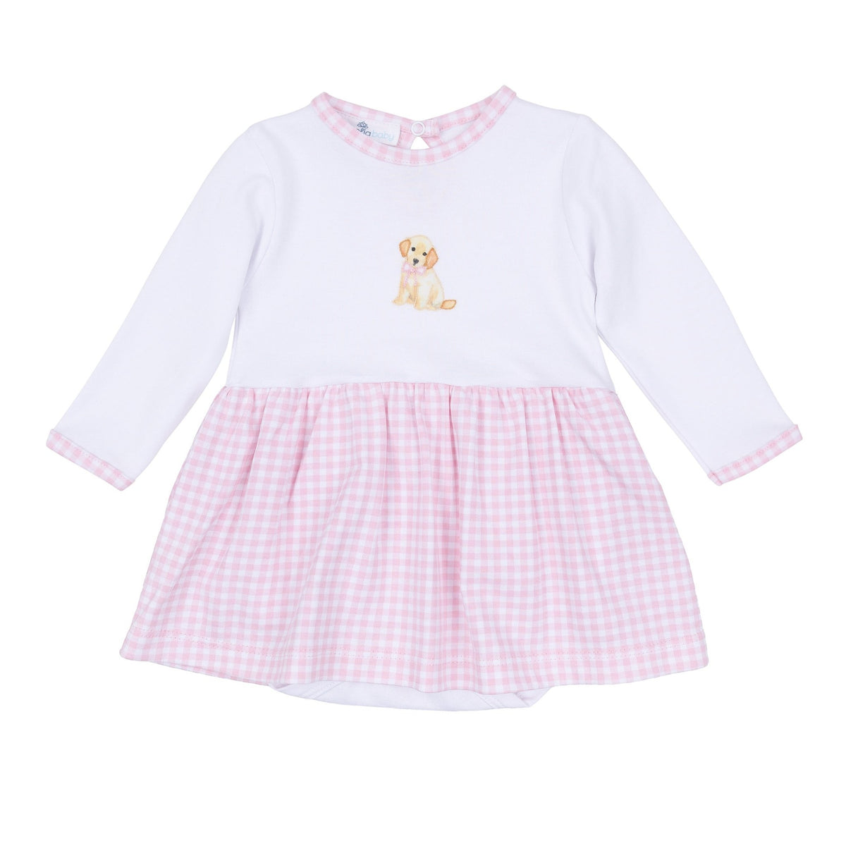 Sweet Golden Hand - Embroidered Ruffle Skirted Bodysuit - Magnolia BabyBodysuit