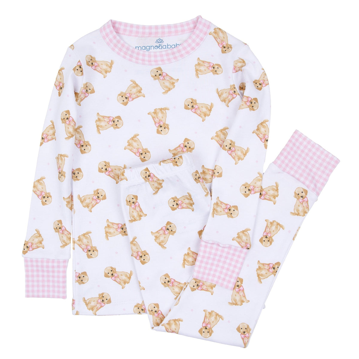 Sweet Golden Long Pajamas - Pink - Magnolia BabyLong Pajamas