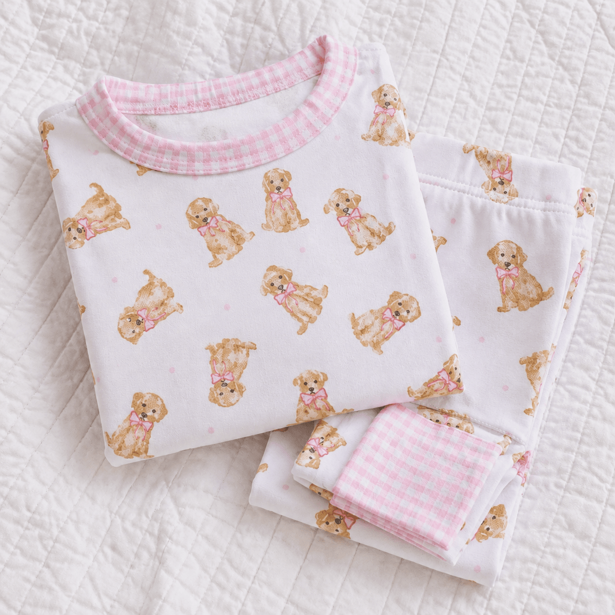 Sweet Golden Long Pajamas - Pink - Magnolia BabyLong Pajamas