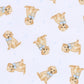 Sweet Golden Print Footie - Light Blue - Magnolia BabyFootie