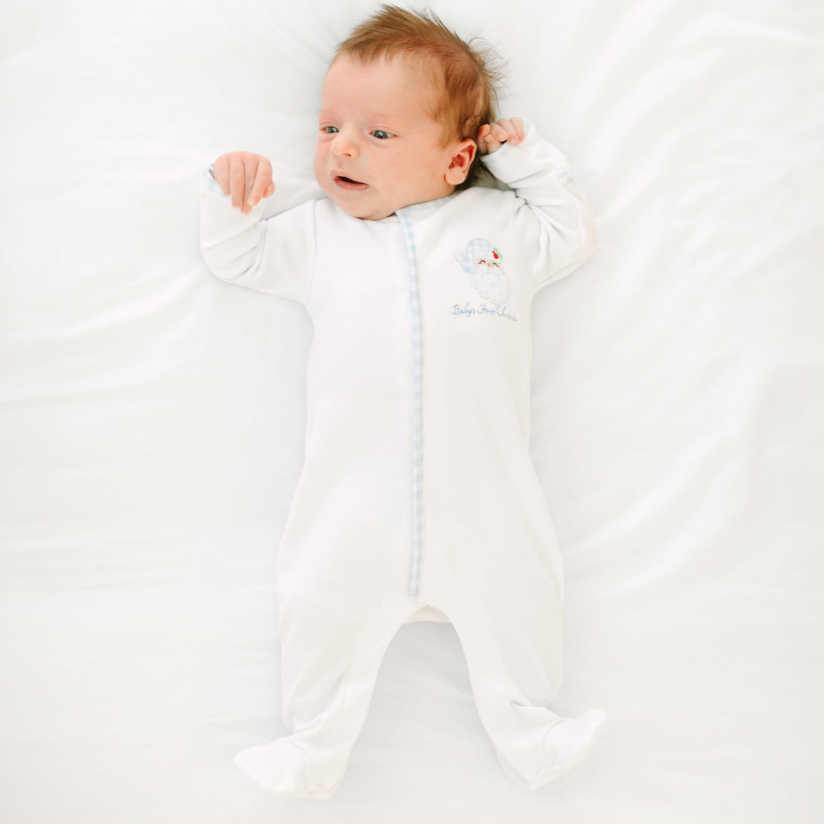 Magnolia Baby_Sweet St Nick Applique Baby's First Christmas Footie - Light Blue_2