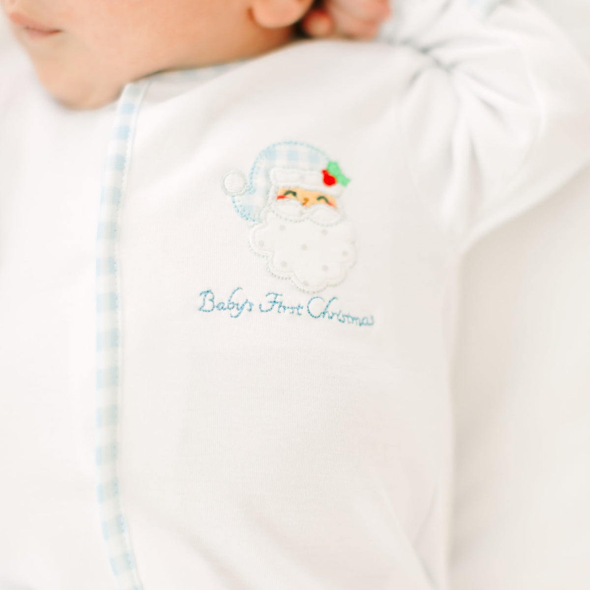 Magnolia Baby_Sweet St Nick Applique Baby's First Christmas Footie - Light Blue_3