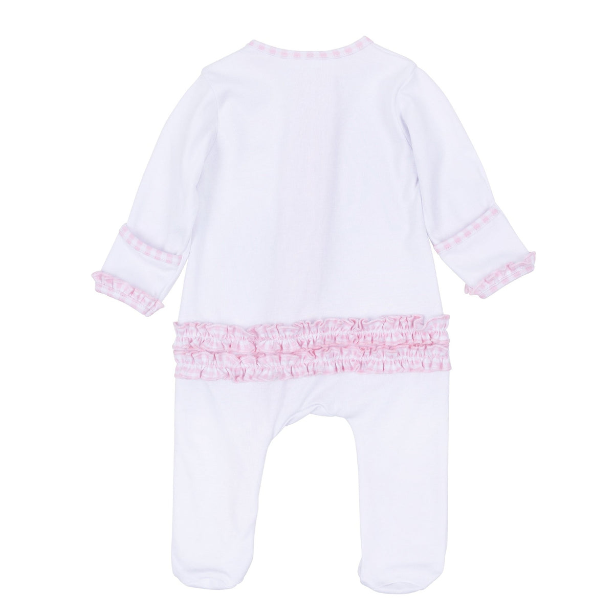 Magnolia Baby_Sweet St Nick Applique Ruffle Zip Footie - Pink_3