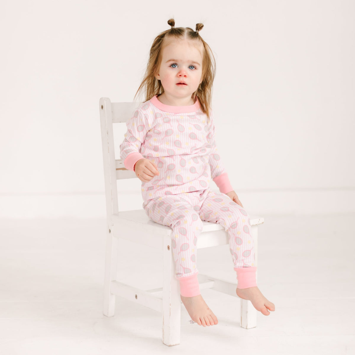 Tennis Star Long Pajamas - Pink - Magnolia BabyLong Pajamas