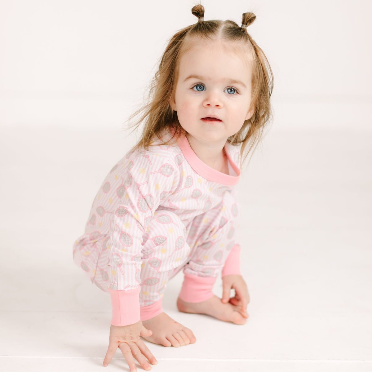 Tennis Star Long Pajamas - Pink - Magnolia BabyLong Pajamas