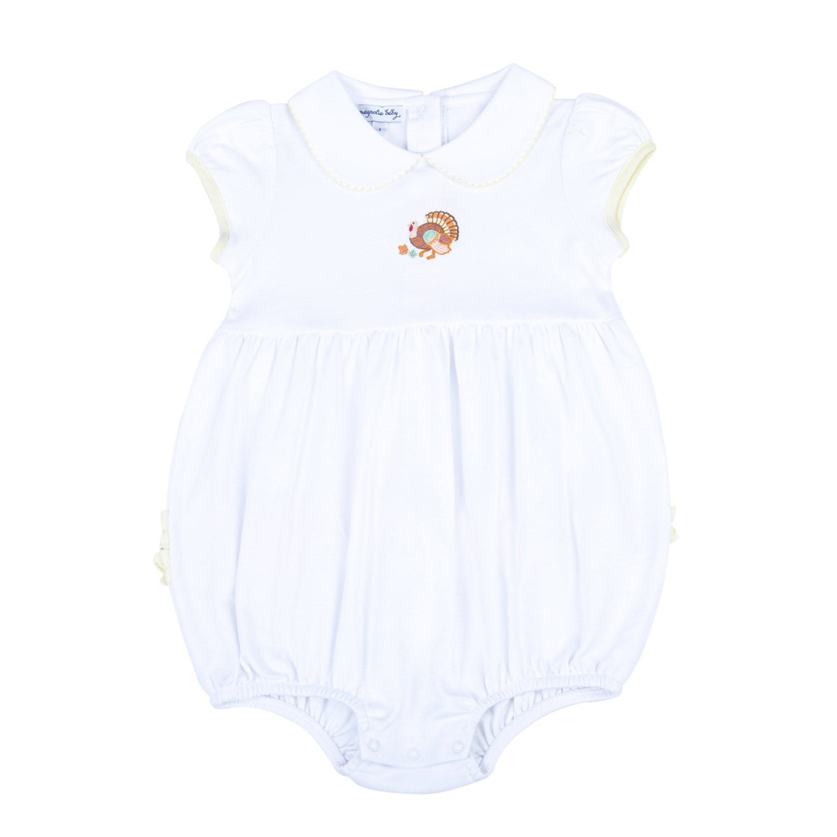 Thanksgiving Blessings Embroidered Collared Girl Bubble - Magnolia BabyBubble