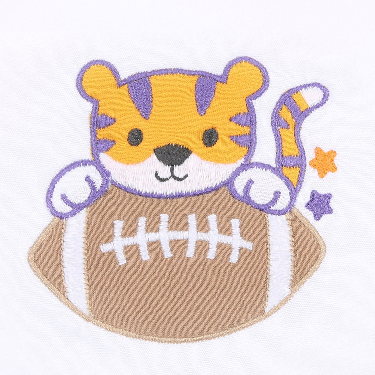 Tiger Football Applique Orange-Purple Long Pajamas - Magnolia BabyLong Pajamas
