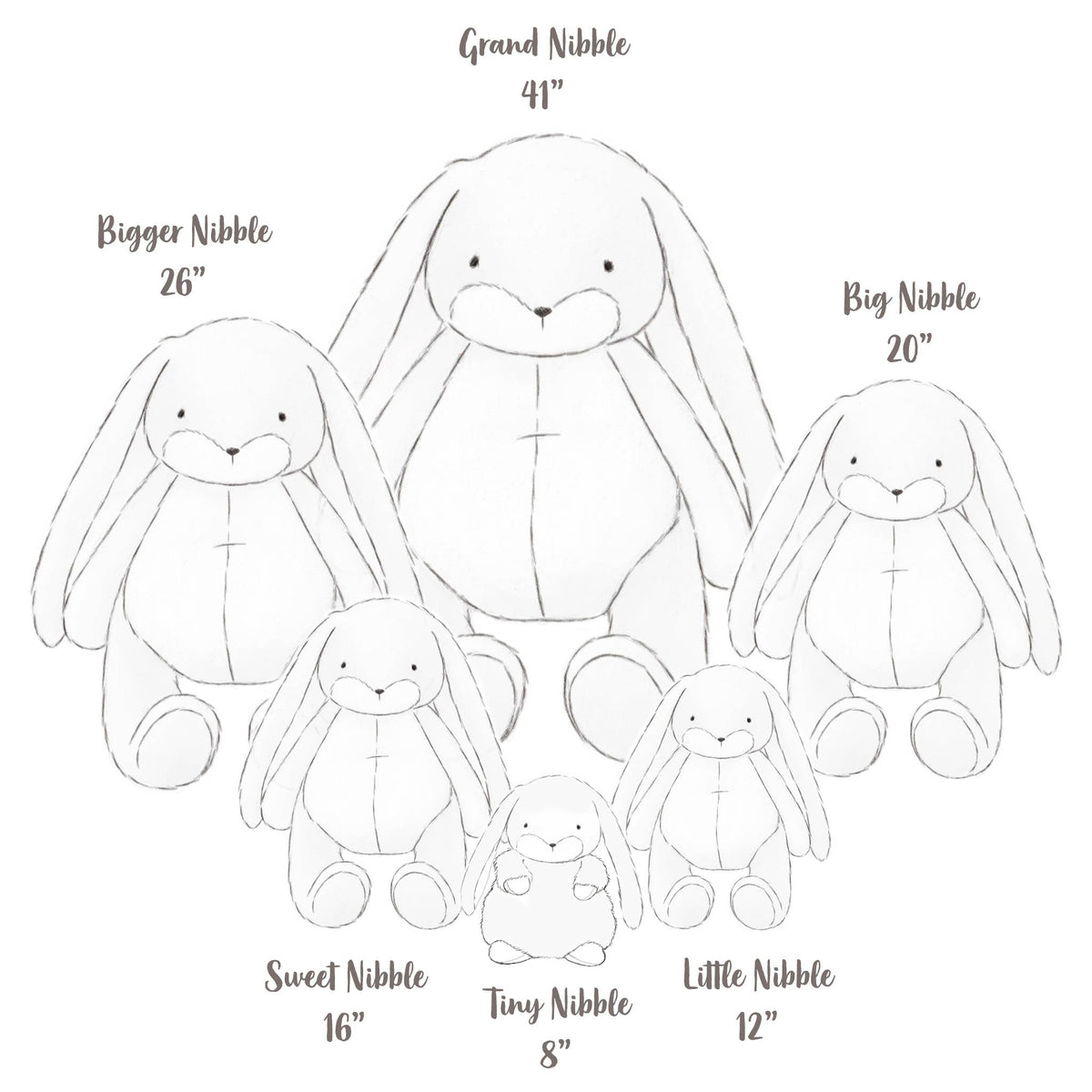 Tiny Nibble 8" Bunny - Gray - Magnolia Baby