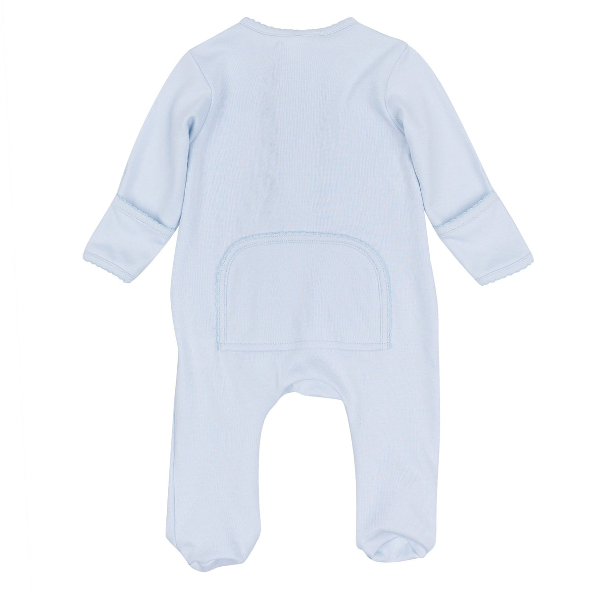 Magnolia Baby_Tiny Tailgater Hand-Embroidered Zip Footie - Light Blue_3