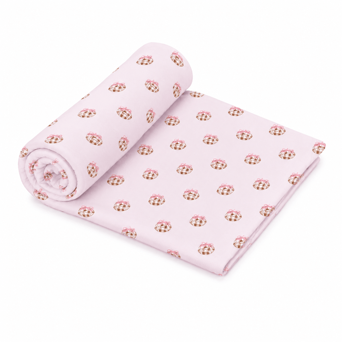Magnolia Baby_Tiny Tailgater Print Swaddle Blanket - Pink_1