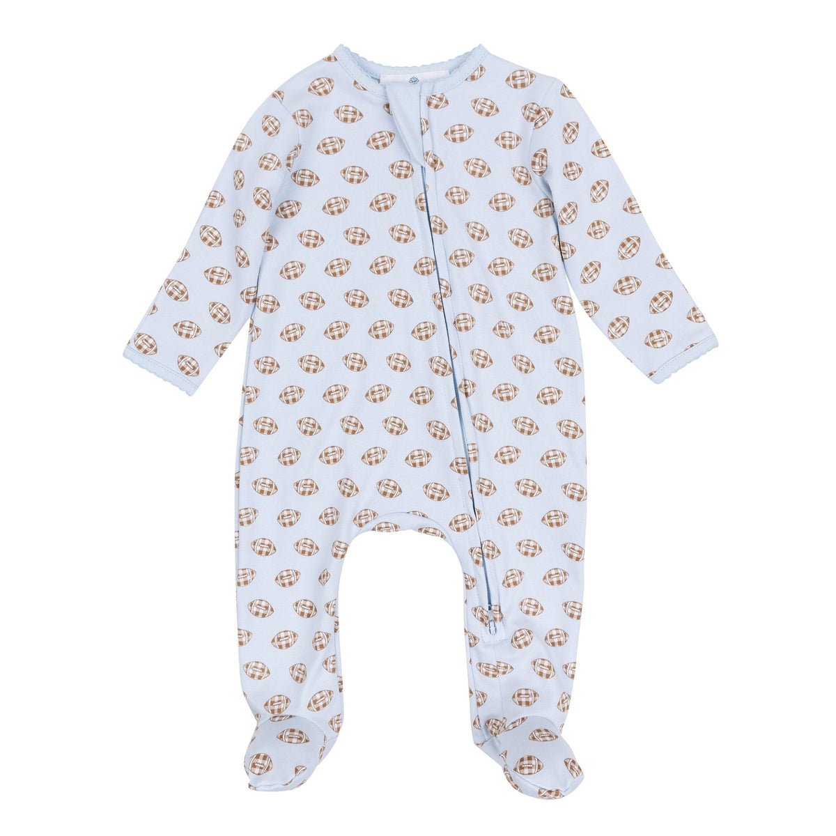 Magnolia Baby_Tiny Tailgater Print Zip Footie - Light Blue_5