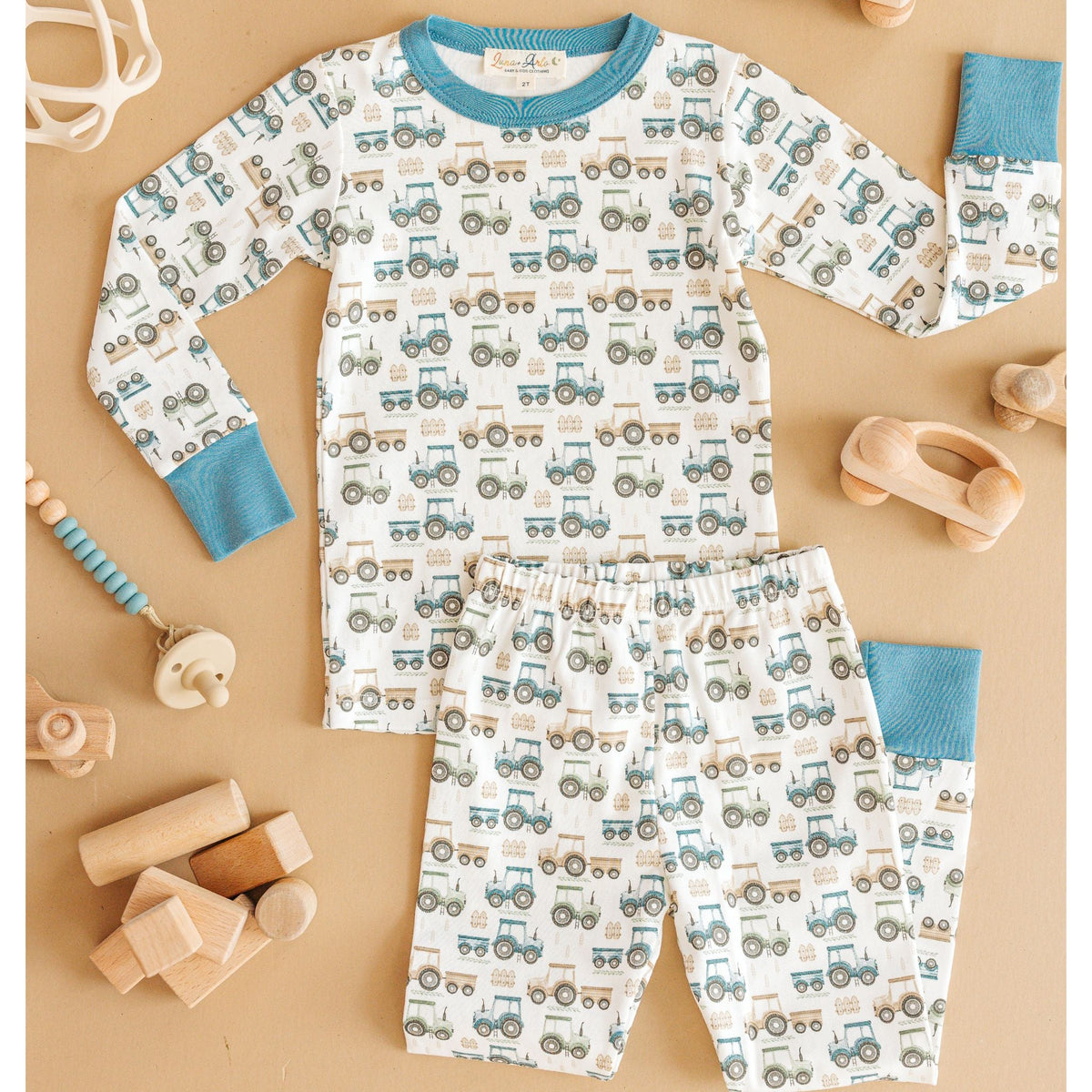 Tractor Tracks Long Pajamas by Luna and Arlo - Luna and ArloLong Pajamas