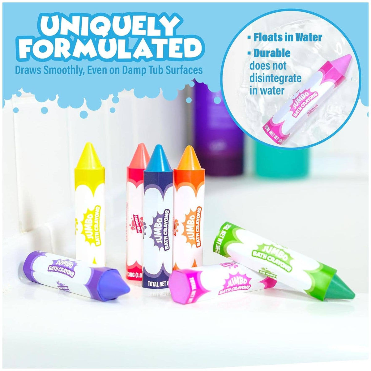 Tub Works® Smooth™ Jumbo Bath Crayons - 7 Pack - Magnolia BabyBath Toy