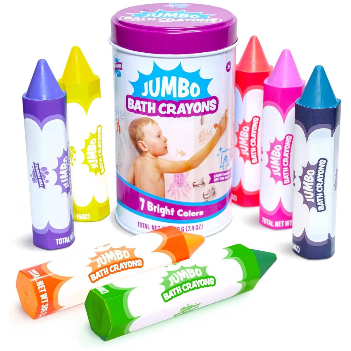 Tub Works® Smooth™ Jumbo Bath Crayons - 7 Pack - Magnolia BabyBath Toy