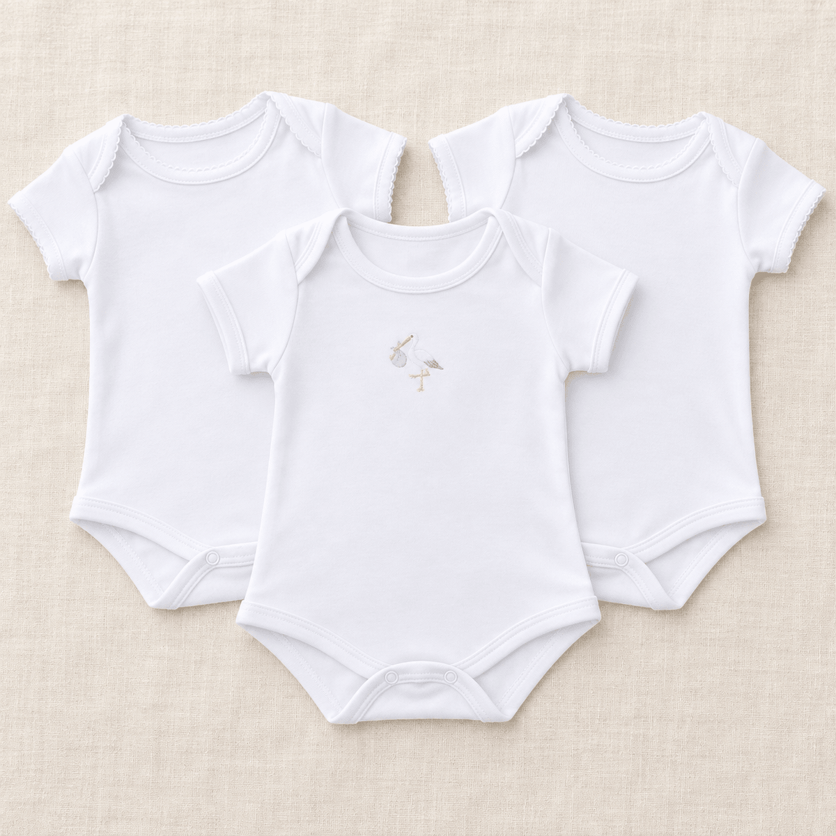 Magnolia Baby_Unisex Baby Bodysuit Set - Vintage Stork + Essentials - Set of 3_1