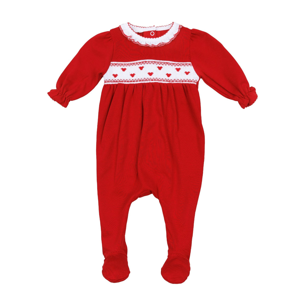 Magnolia Baby_Valentina's Hearts Smocked Footie_1