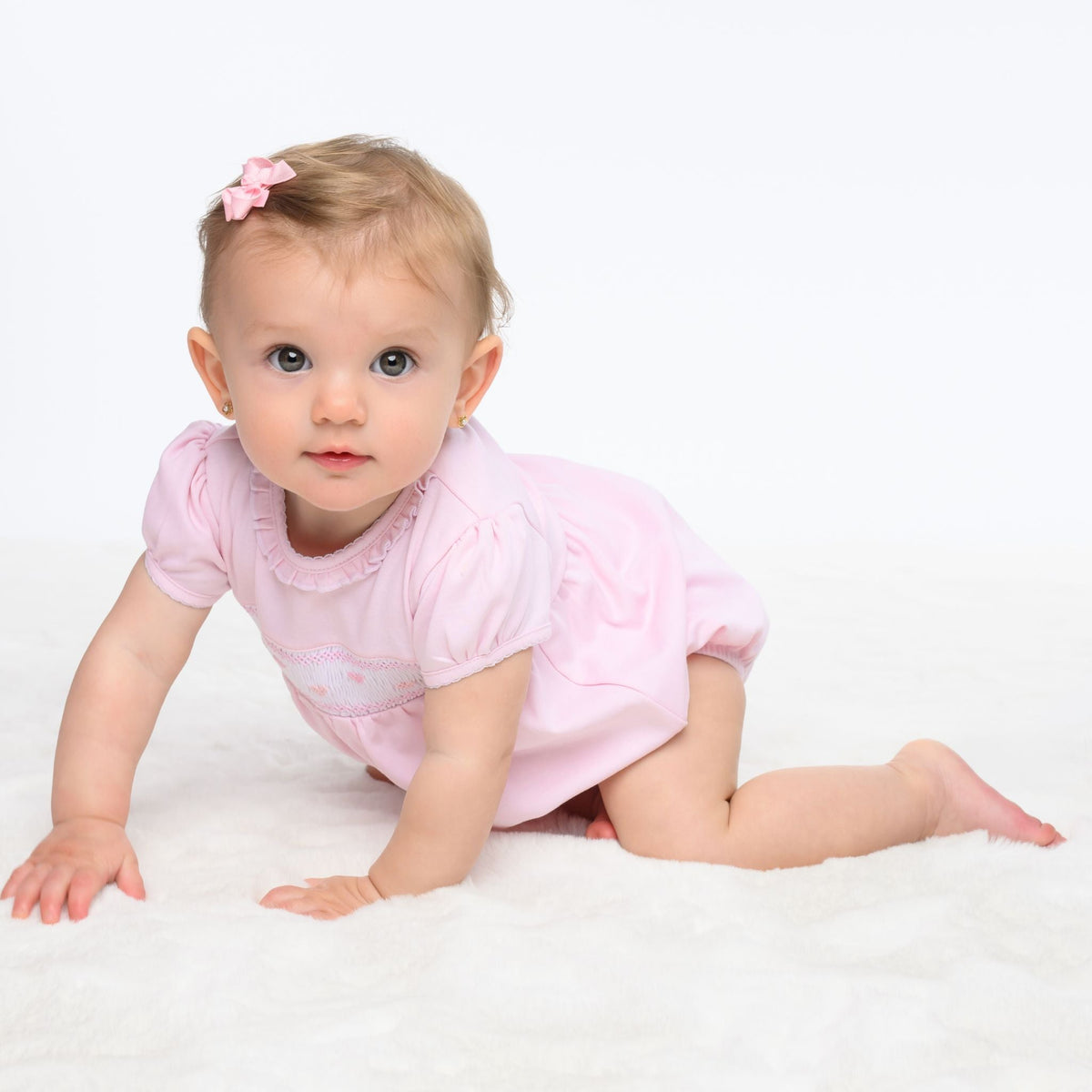 Valentine's Classics Smocked Short Sleeve Bubble - Magnolia BabyBubble