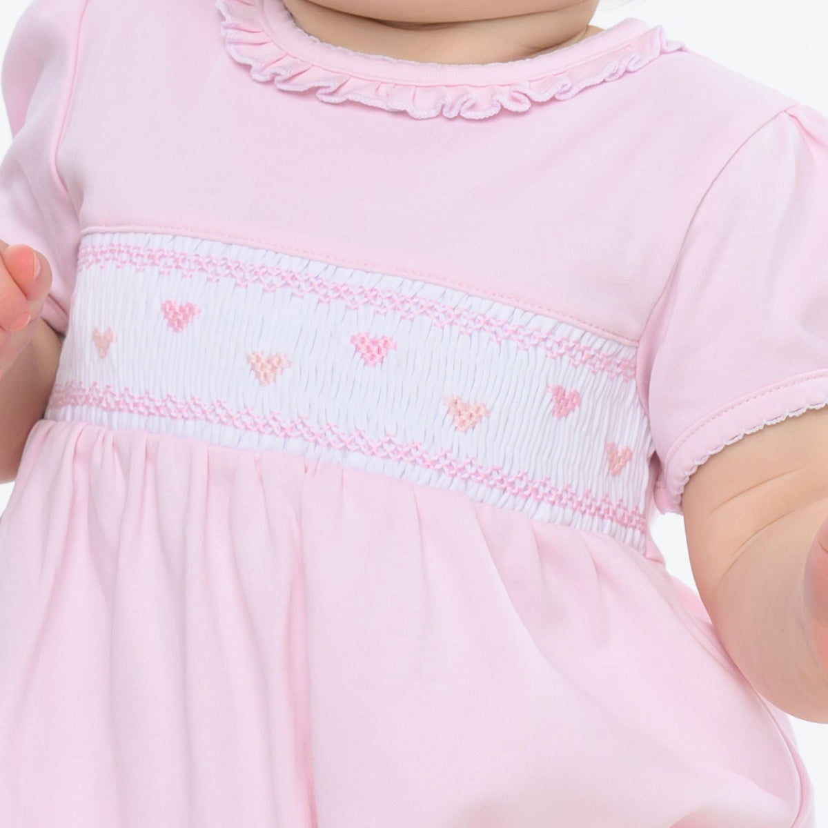Valentine's Classics Smocked Short Sleeve Bubble - Magnolia BabyBubble