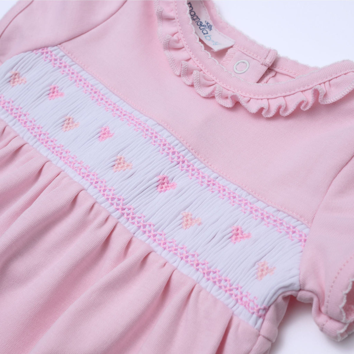 Valentine's Classics Smocked Short Sleeve Bubble - Magnolia BabyBubble