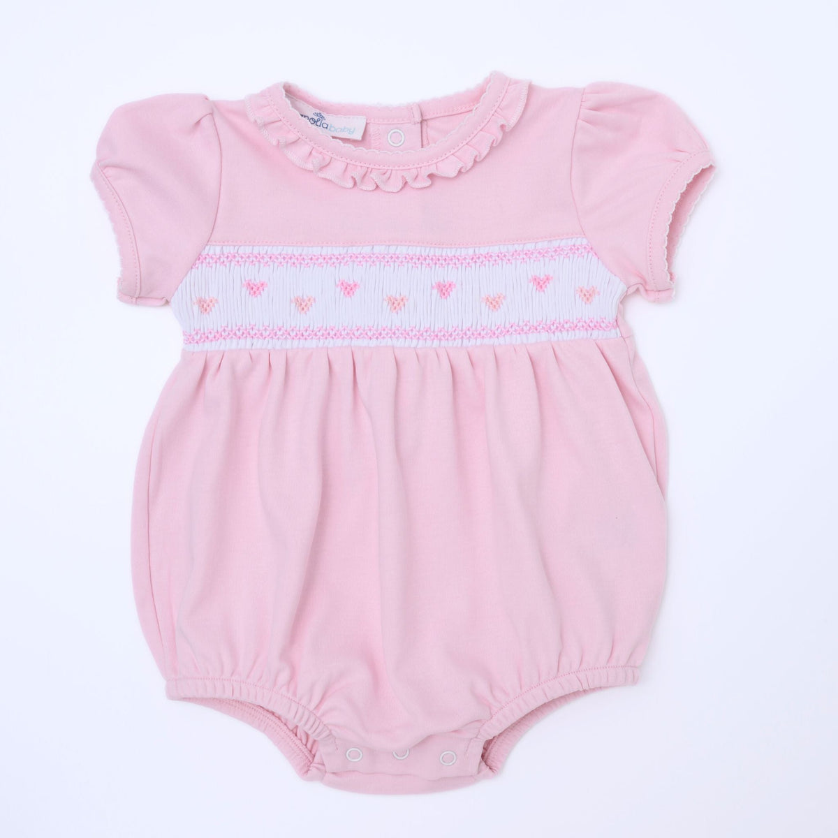 Valentine's Classics Smocked Short Sleeve Bubble - Magnolia BabyBubble