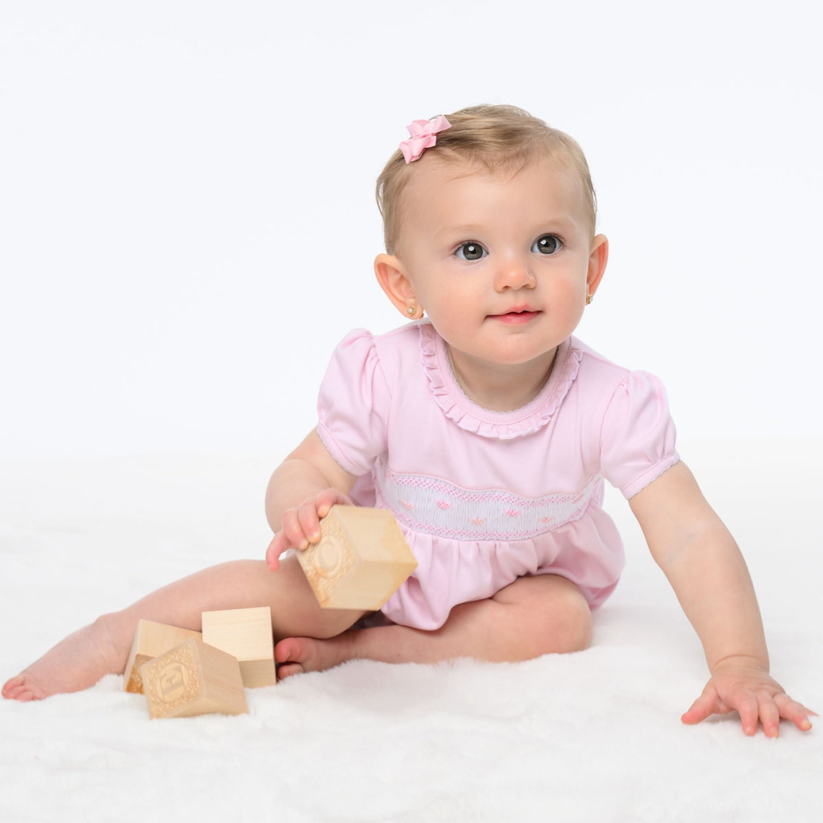 Valentine's Classics Smocked Short Sleeve Bubble - Magnolia BabyBubble