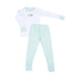 Vintage Pumpkin Picking Embroidered Long Pajamas - Blue - Magnolia BabyLong Pajamas