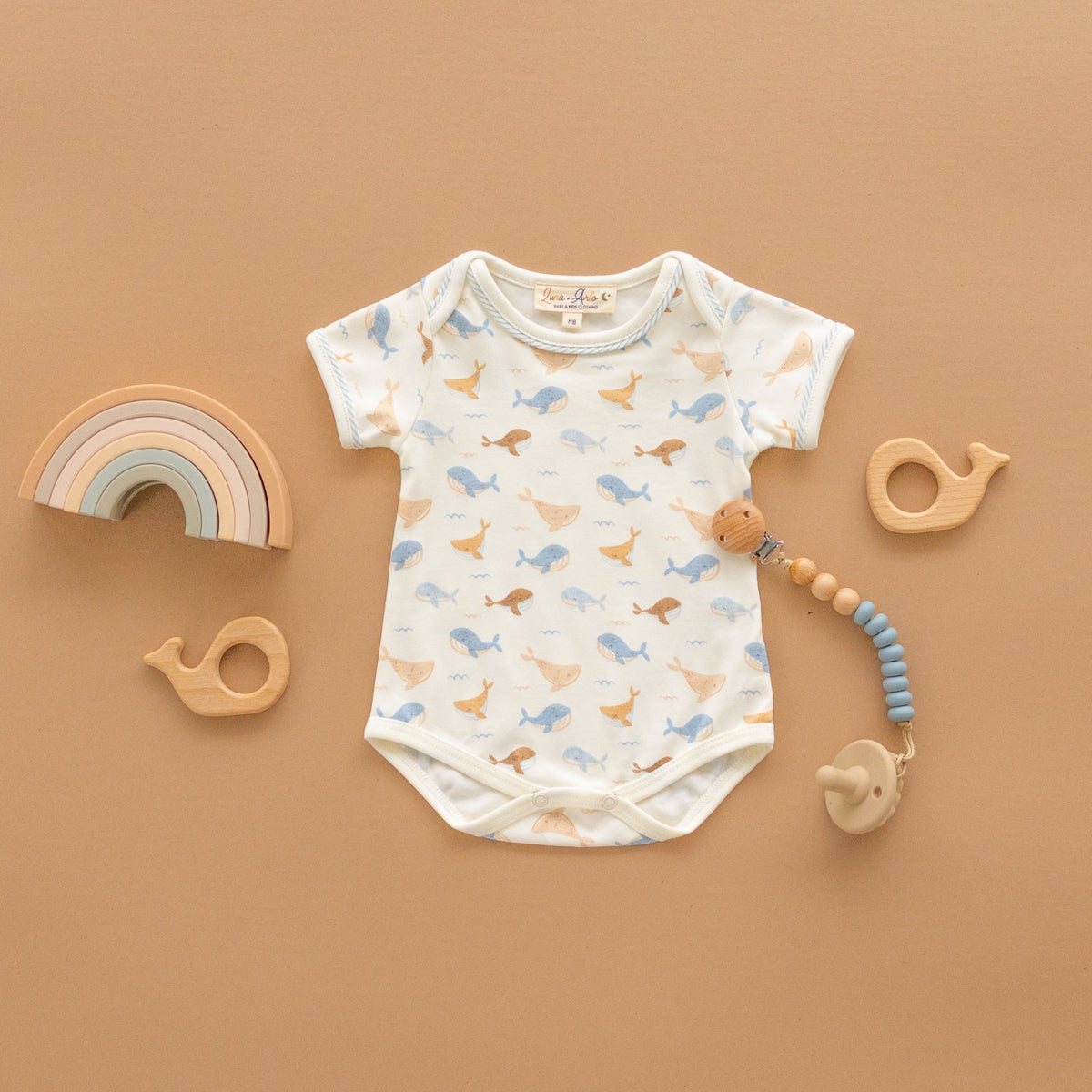 Whale Tales Lap Bodysuit - Ivory - Magnolia BabyBodysuit