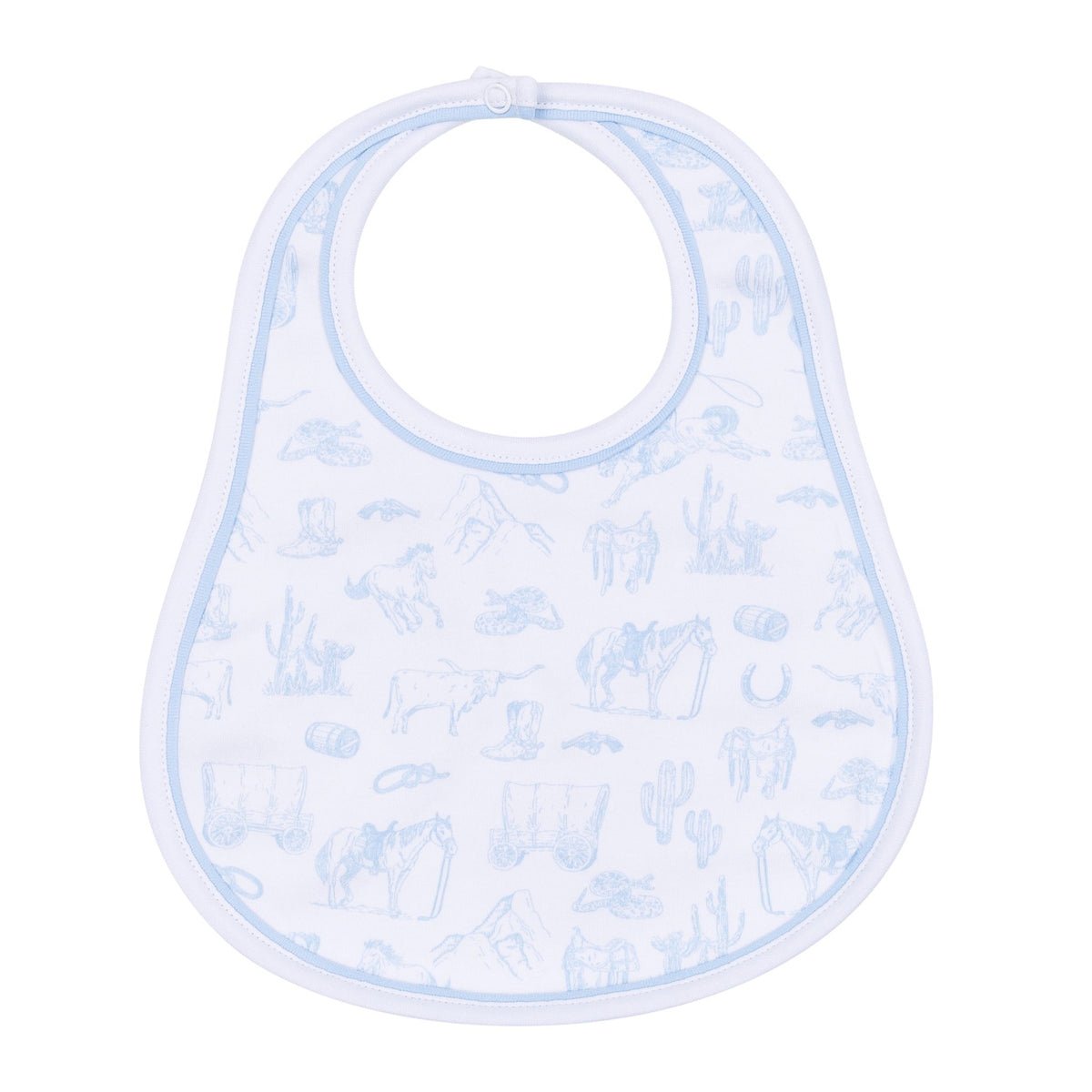 Wild West Toile Bib - Light Blue - Magnolia BabyBib