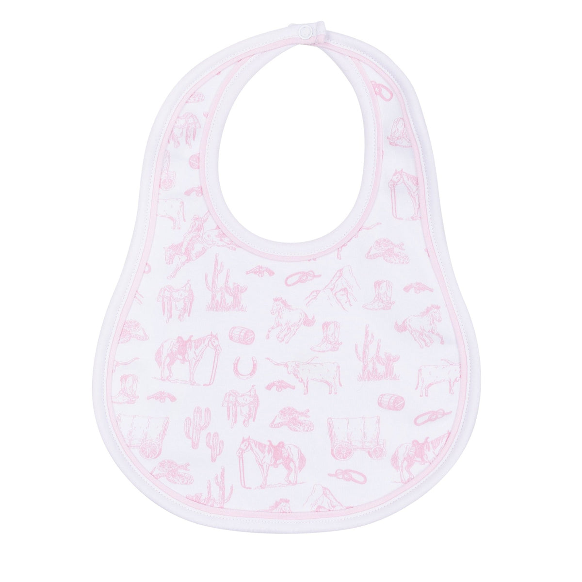 Wild West Toile Bib - Pink - Magnolia BabyBib