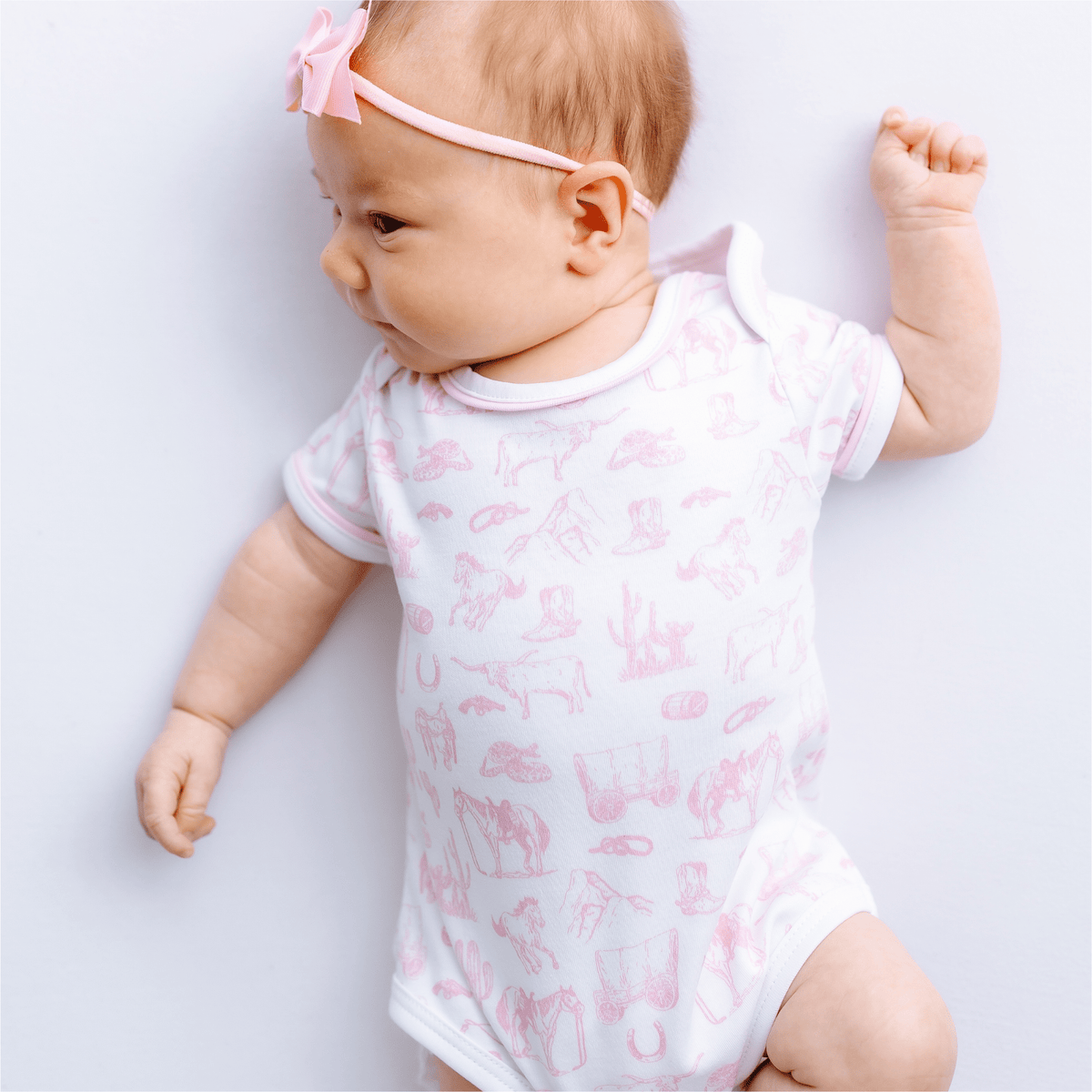 Wild West Toile Bodysuit - Pink - Magnolia BabyBodysuit