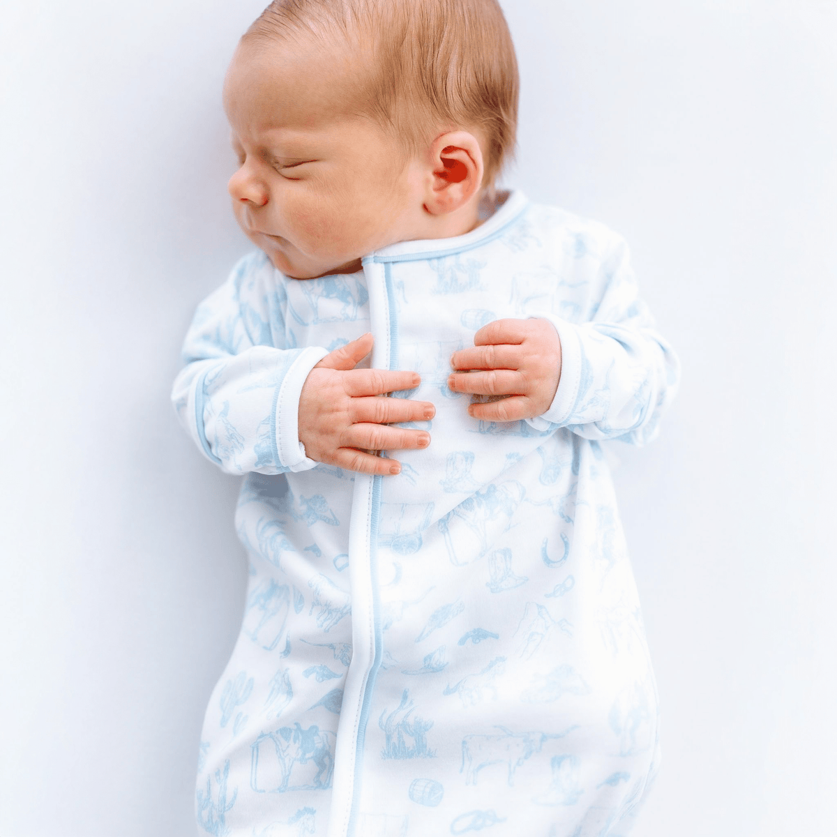 Wild West Toile Converter - Light Blue - Magnolia BabyConverter Gown